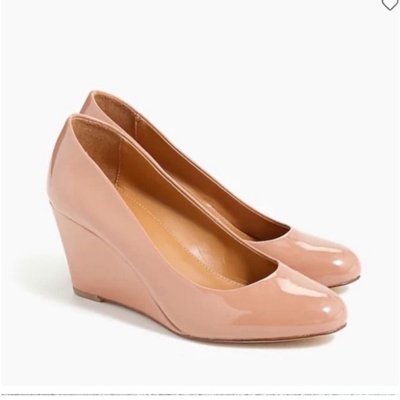 J. Crew Shoes - New J. Crew Sylvia tan nude patent wedge shoes Sz 10